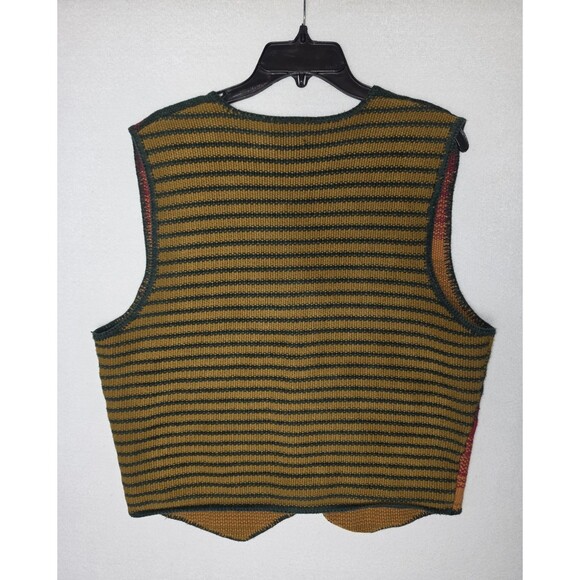 Vintage Structure Sweater Vest 90s Southwestern Aztec Cowboy Stripe Mens XL - Picture 5 of 7